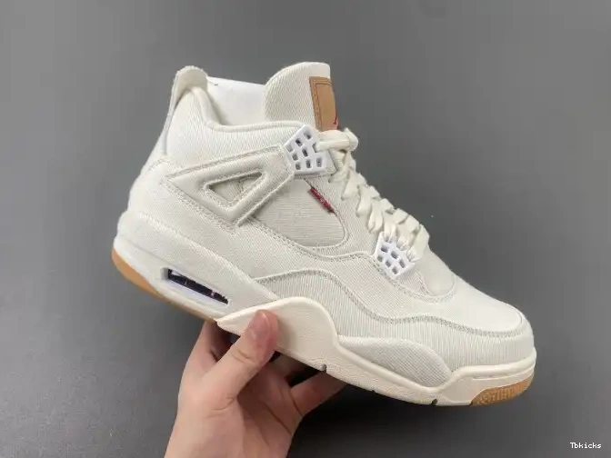 Reps TBK AO2571-100 x 'White' Jordan 4 Levi's Air 0417